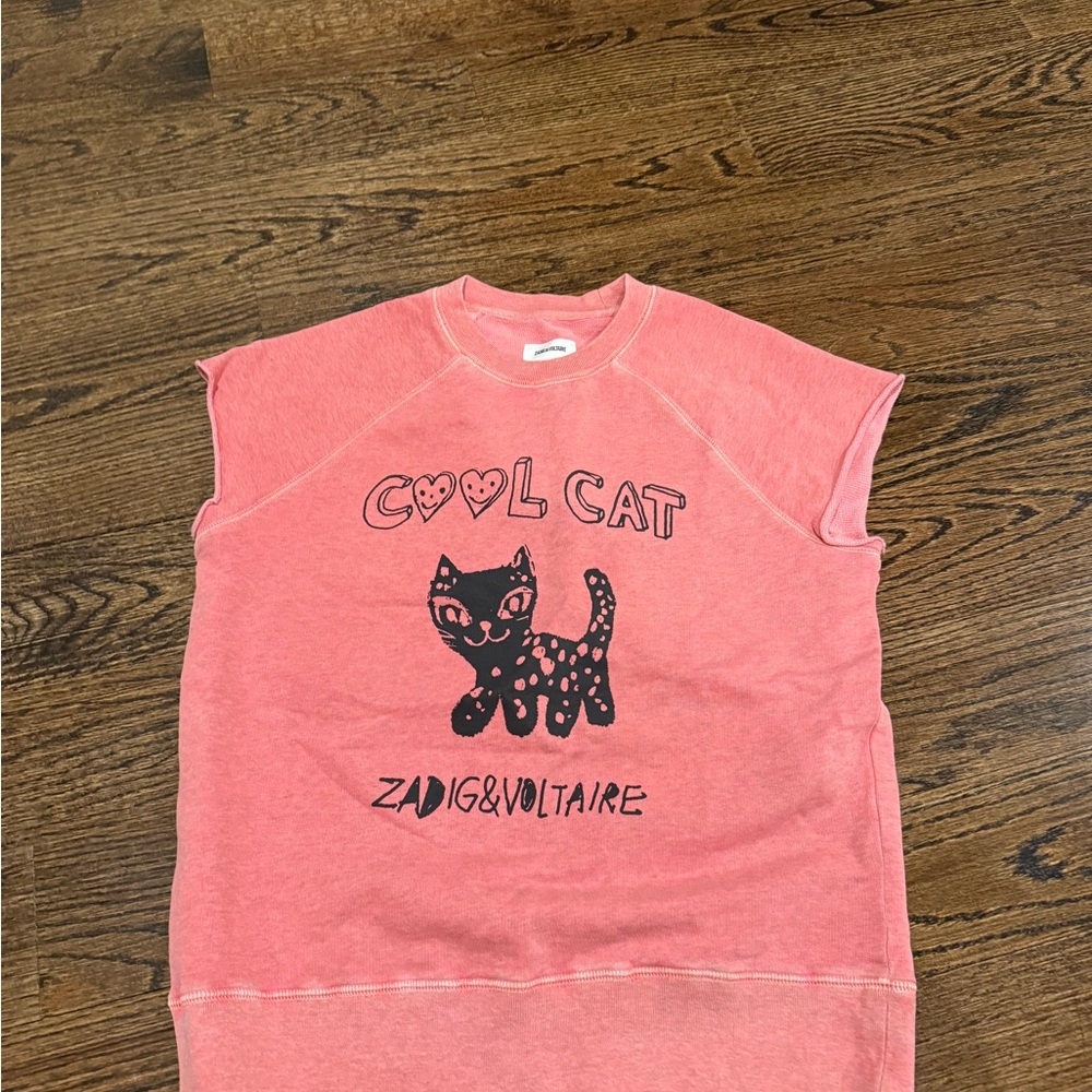 Zadig & Voltaire Pink 'Cool Cat' Sleeveless Top